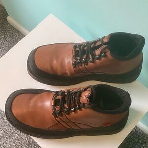 Polo by Ralph Lauren Brown and Black Leather Boots with Padded Collar